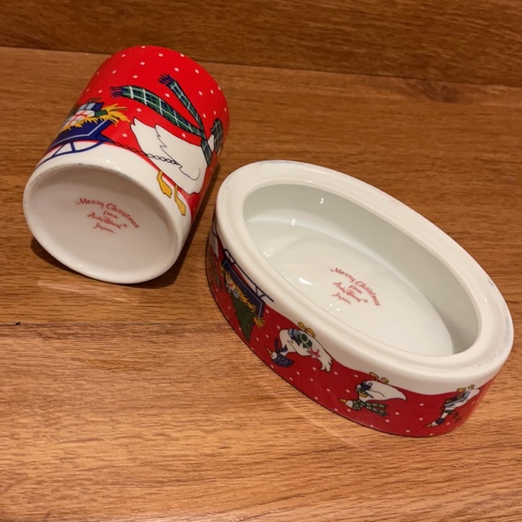 Vintage 2 PC Bathroom Set. Merry Christmas tumbler & soap dish set of two Japan - Picture 6 of 8